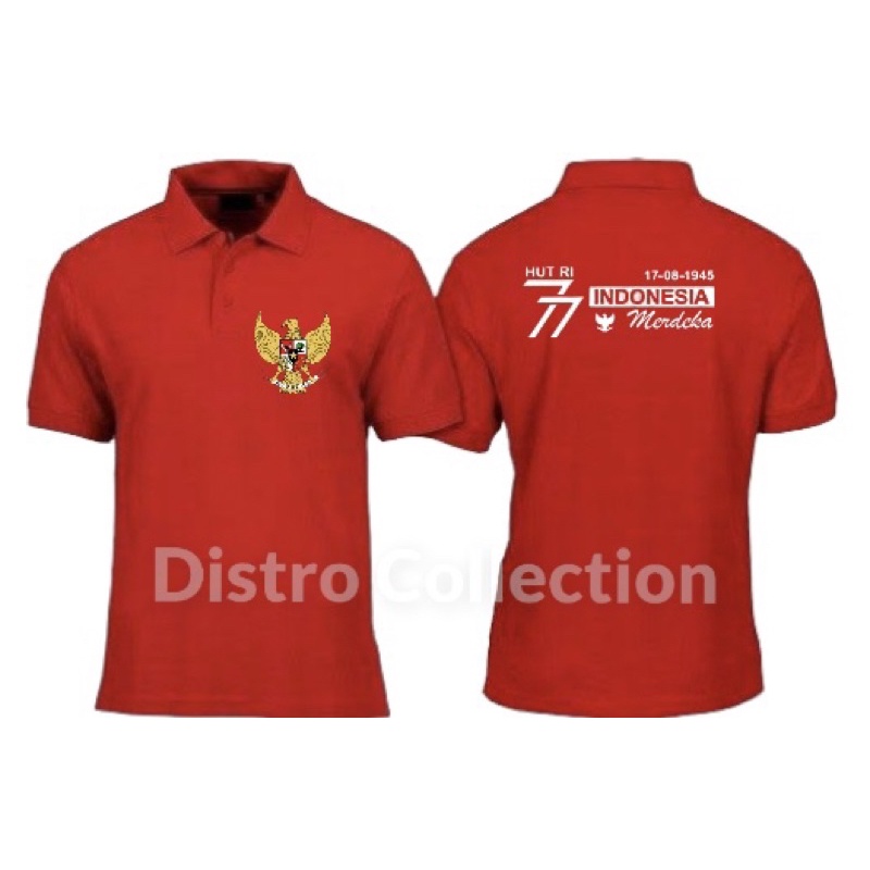 KAOS POLO HUT RI 77 TH INDONESIA MERDEKA // KAOS ADEM