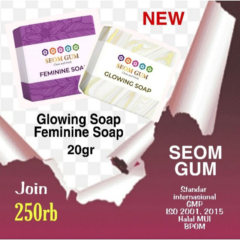 PAKET USAHA 1 BOX 250 ISI 26 PCS SEOM GUM GLOWING SOAP + FREE ID MEMBER