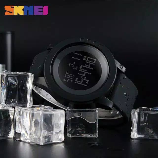 SKMEI 1142 FULL BLACK PREMIUM_SPORT PRIA TAHAN AIR _WATER RESISTAN 50M