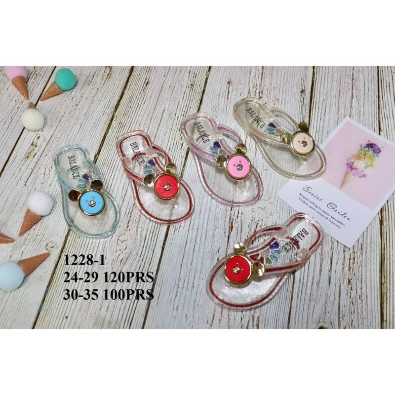 sandal jepit santai jelly kaca bening anak