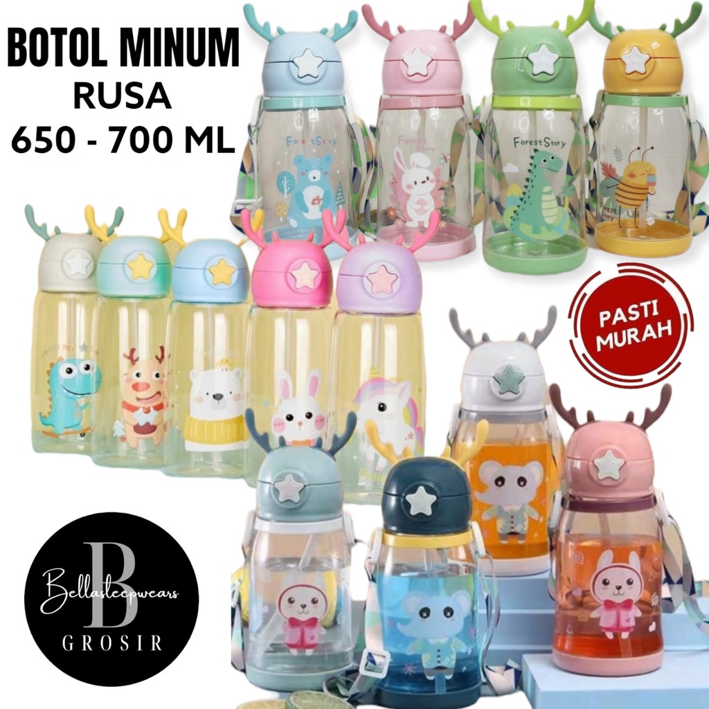 BELLA - BOTOL MINUM ANAK BINTANG TANDUK RUSA UKURAN 650 - 700 ML