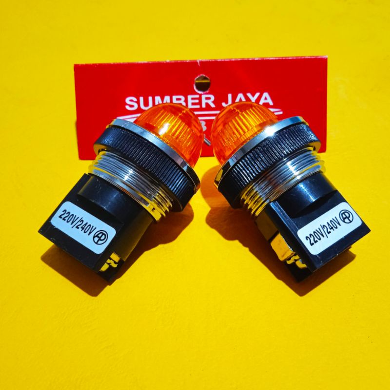 Lampu indikator kuning UFO 240 V / indicator light singnal  / pilot lamp  TERMURAH