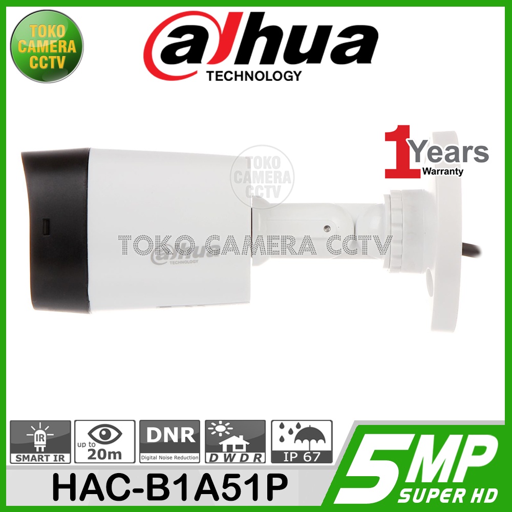 KAMERA CCTV OUTDOOR 5MP DAHUA HAC-B1A51P HDCVI CAMERA CCTV