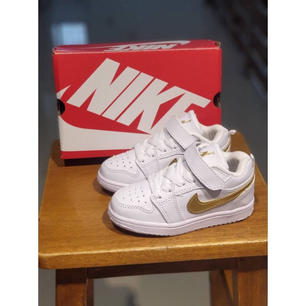 SEPATU JORDAN LOW ANAK PUTIH GOLD PREMIUM HIGH QUALITY SEPATU ANAK NIKE