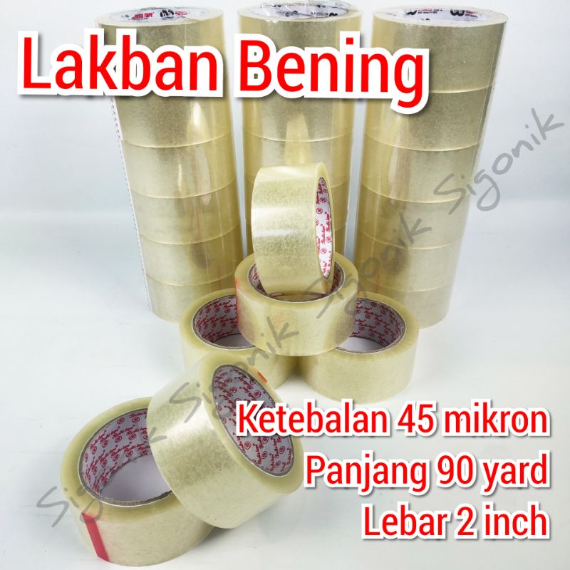 Lakban Bening 2 inch x  90 Yard x 45 Mikron Isolasi OPP Tape Promo Murah