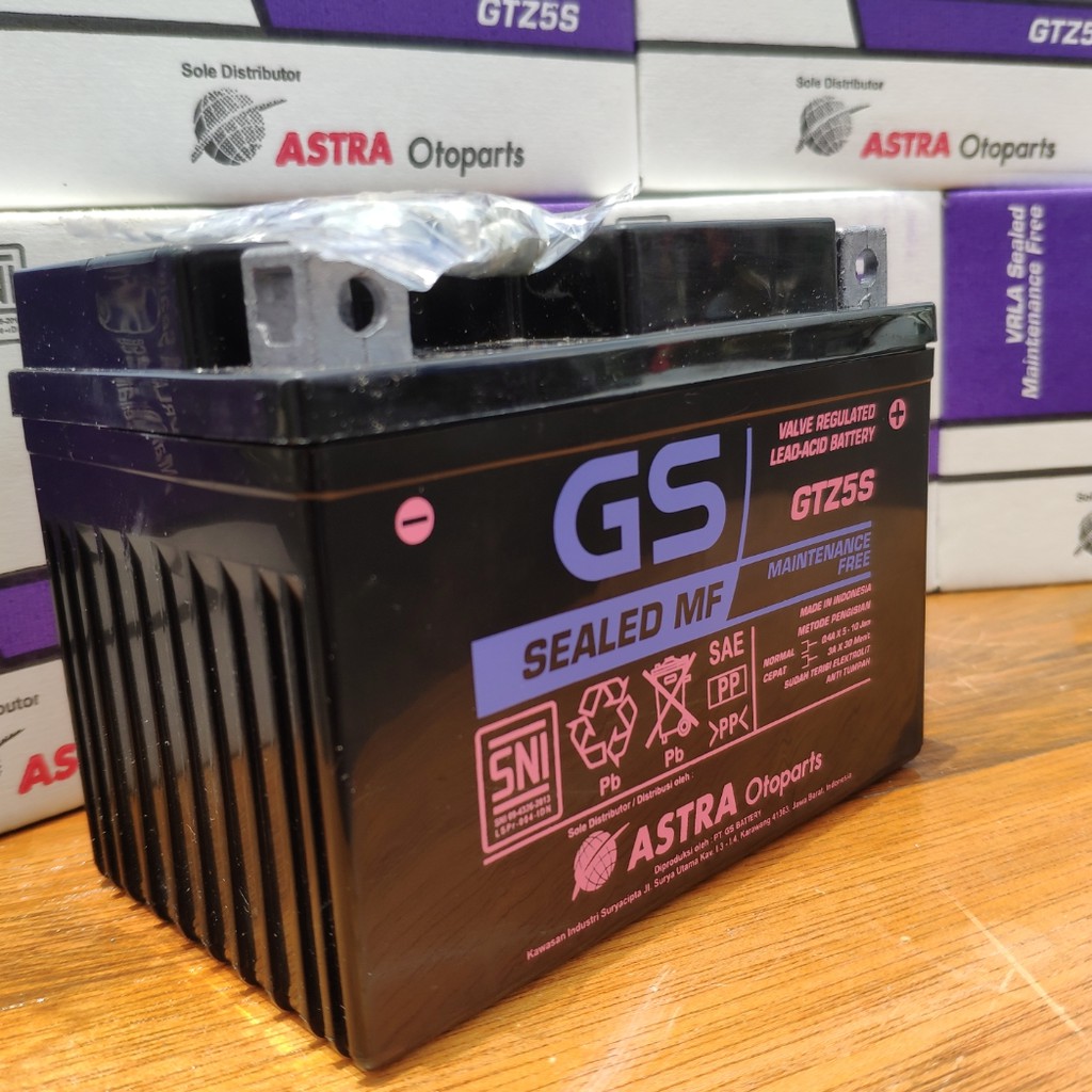 RESMI ORIGINAL GS ASTRA GTZ5S AKI MOTOR HONDA BEAT FI BEAT ESP BEAT KARBU BEAT STREET 12V GS ASTRA