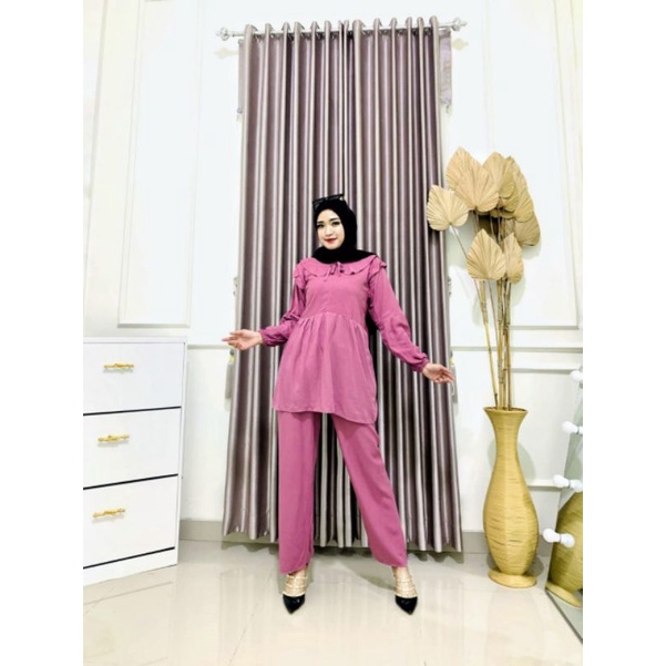 One set piyama rayon premium/setelan wanita tidie/one set rayon premium/one set
