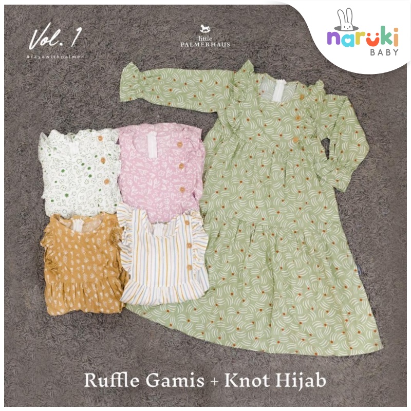 Little Palmerhaus Baju Gamis Set Setelan Gamis Anak Perempuan