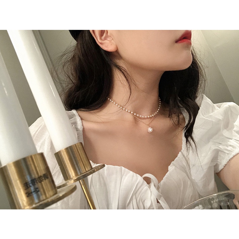 Y2k Manis Merah Muda Zirkon Liontin Kalung Untuk Wanita Hati Perak Rantai Kalung Aksesoris Choker Perhiasan-Won