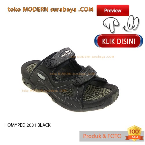 HOMYPED-MA-2031-BLACK sandal gunung pria slip on casual