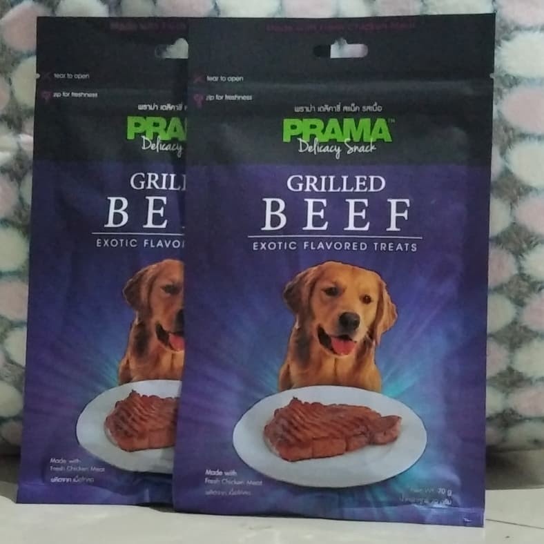 Prama Snack anjing 70g / Delicacy Snack 70g Rasa Grilled beef