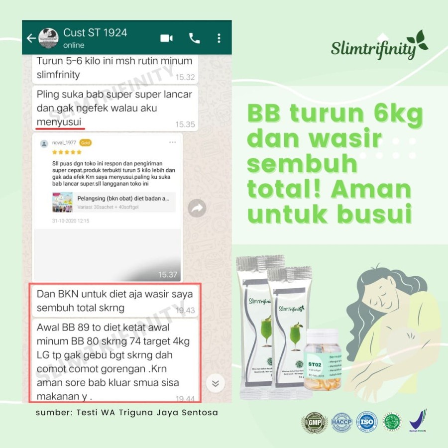 suplemen diet serat herbal jus penurun berat badan alami pelangsing slim trifinity slimming fiber SBY