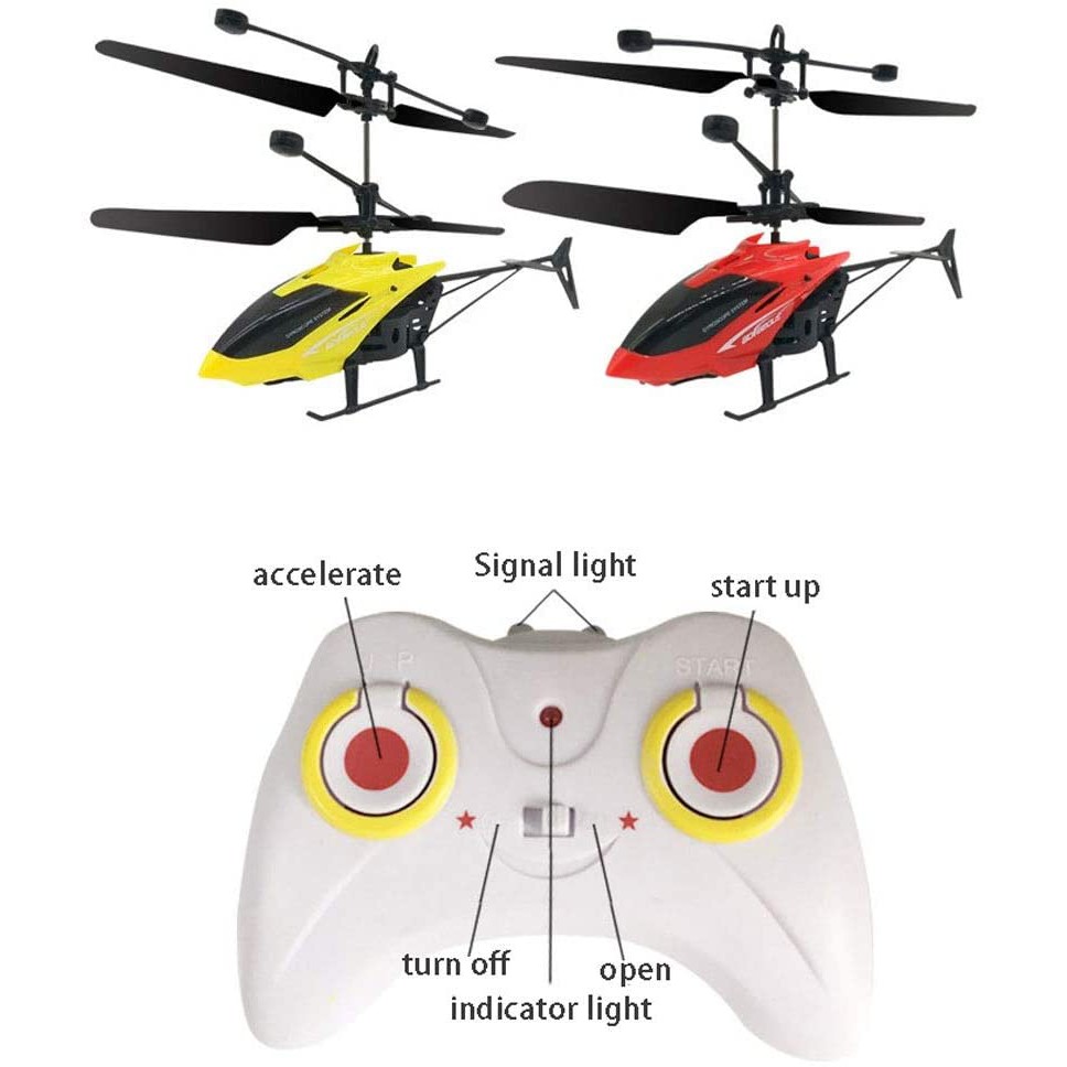 Mainan LED Helikopter Remote Control - Helicopter RC Sensor Tangan Lampu - Mainan Anak Pesawat Terbang LED