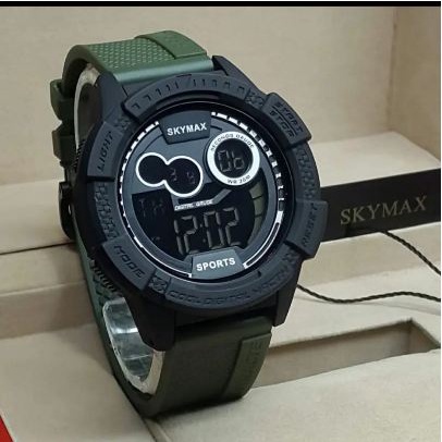 Jam tangan pria Digital original SKYMAX 2028G standar militer Bergarnsi Bisa Berenang