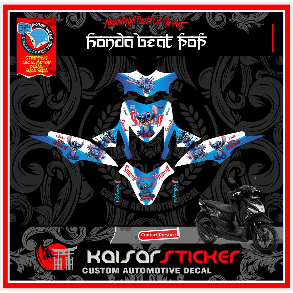 DECAL STICKER BEAT POP FULL BODY STIKER DECAL FULL BODY HONDA BEAT POP STITCH