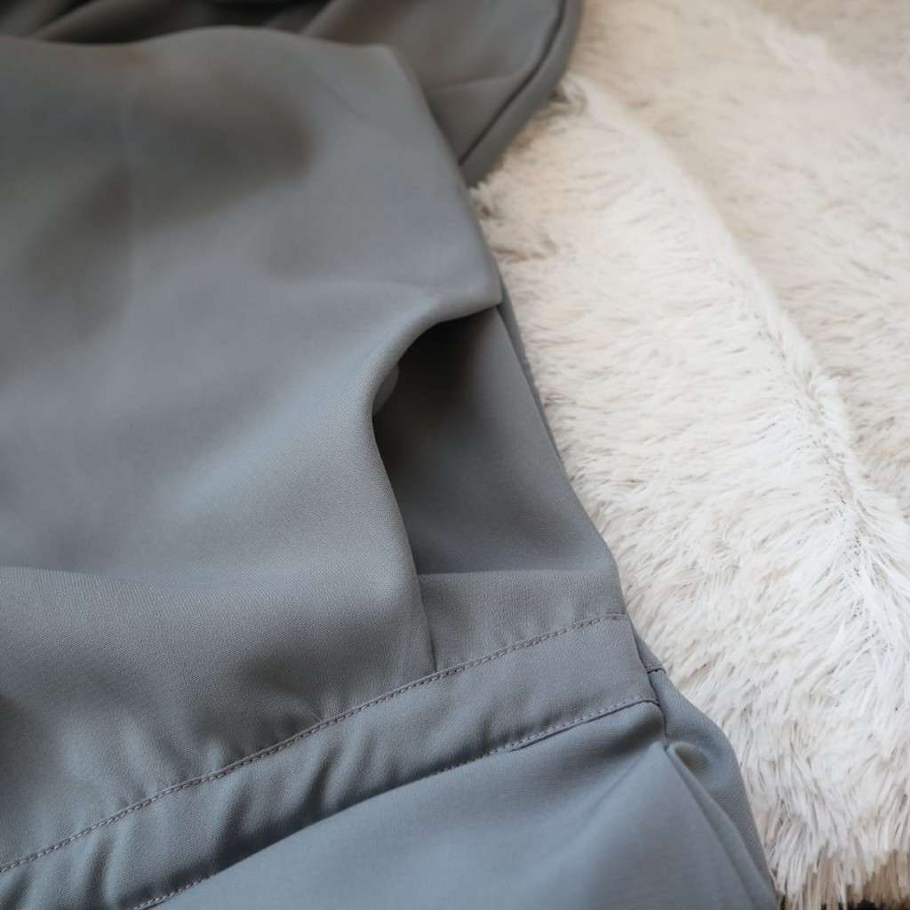 Gamis Polos Wolfis 1 Exclusive Luxury Wollycrepe Serut Pinggang Payung