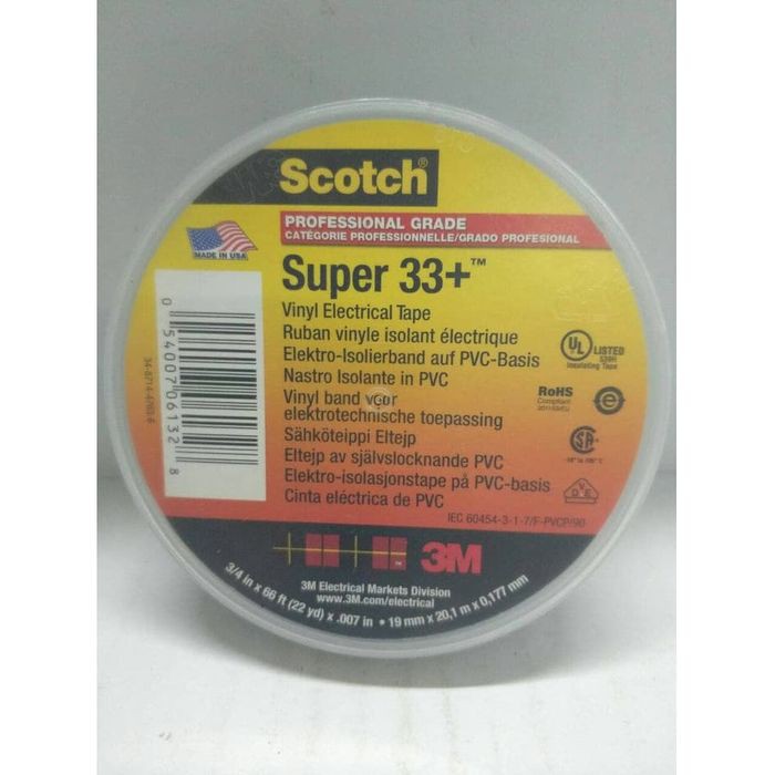 Isolasi Kabel Listrik 3M Scotch Super 33+ / Isolasi 33+ 3M / Isolasi Listrik 3M Super 33 Plus Scotch