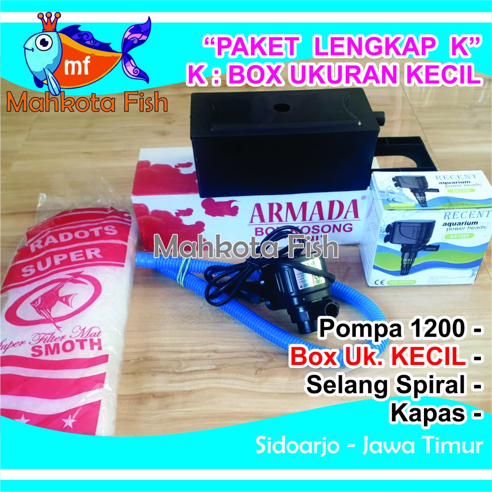 PAKET LENGKAP (K) KECIL 1200 Top Filter Aquarium KECIL &amp; Pompa Aquarium 1200 | HEMAT ENERGY (FREE Buble)