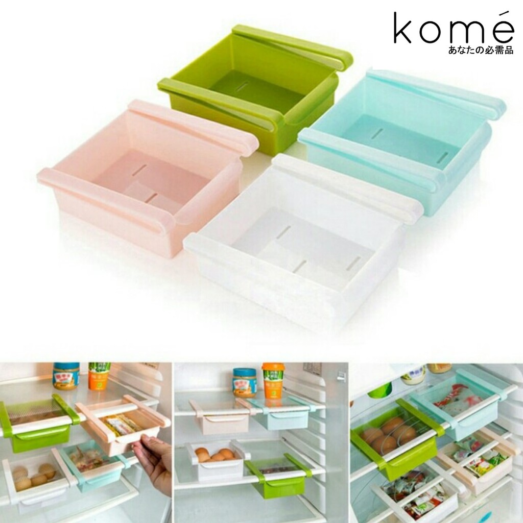 Sliding Rack Rak Kulkas - Rak Laci Tambahan Kulkas Food Storage / Sliding Rack Kulkas Warna Warni