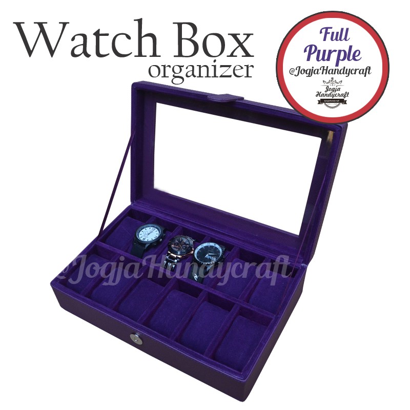 Kotak Jam Tangan Isi 12 | Box Jam Tangan - Ungu