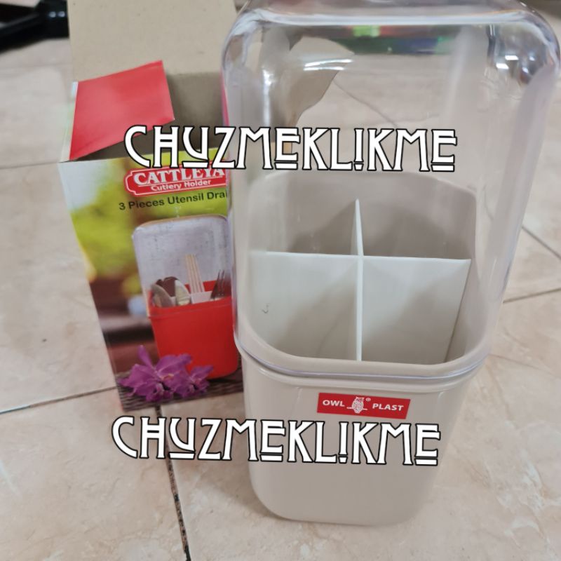 Tempat sendok garpu owl plast cattleya/Tempat sendok owl plast (ada tutup)/Cutlery holder