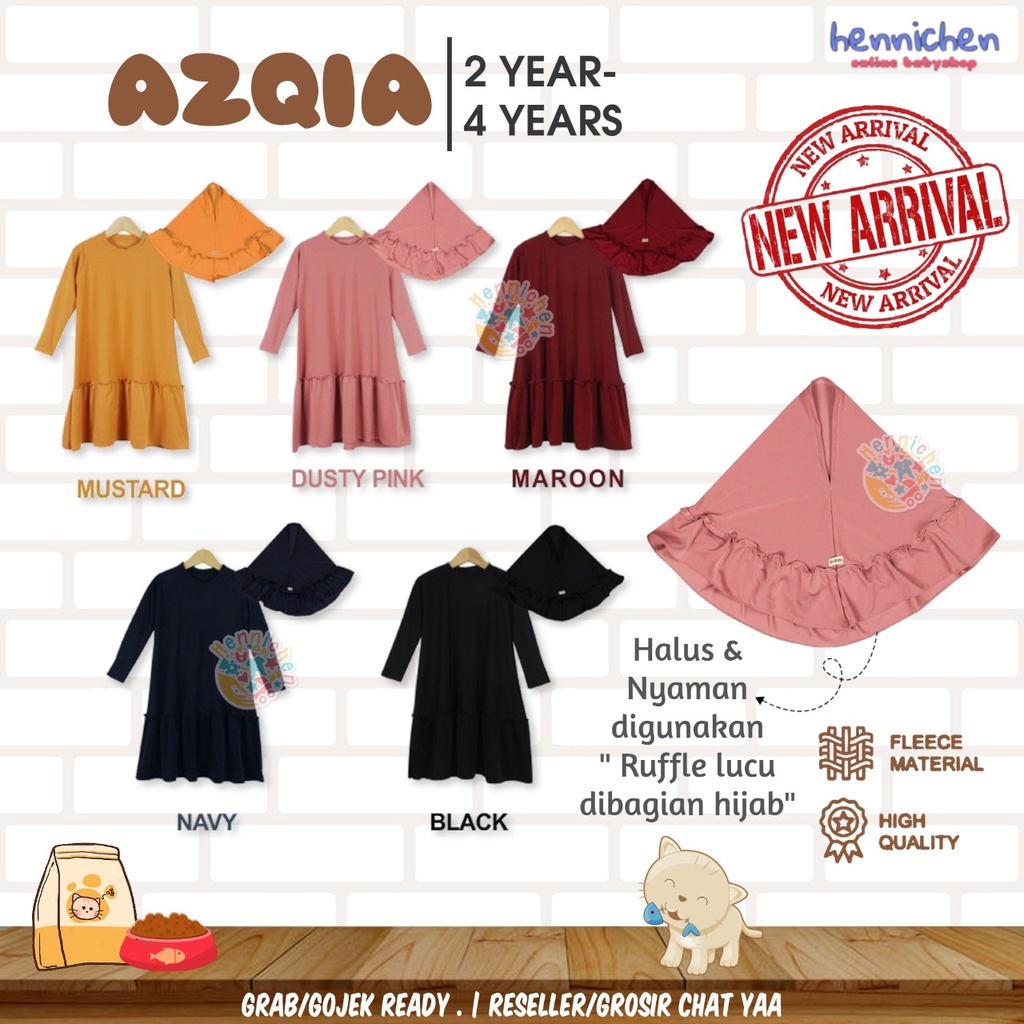 Gamis Anak Setelan Azqia Pakaian Fashion OVIKIDS 2 4 Tahun Lucu Kualitas Premium Baju Lebaran Syari Elegan Busana Muslim C1I4 Kekinian Bisa COD Ready Stock Murah Dress Anak Perempuan  Terbaru Muslimah Muslim Anak Perempuan