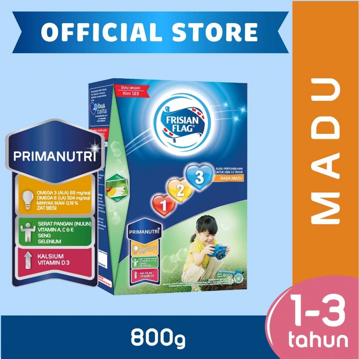 

FRISIAN FLAG 123 SUSU FORMULA MADU 800G | SUSU BENDERA | SUSU BUBUK