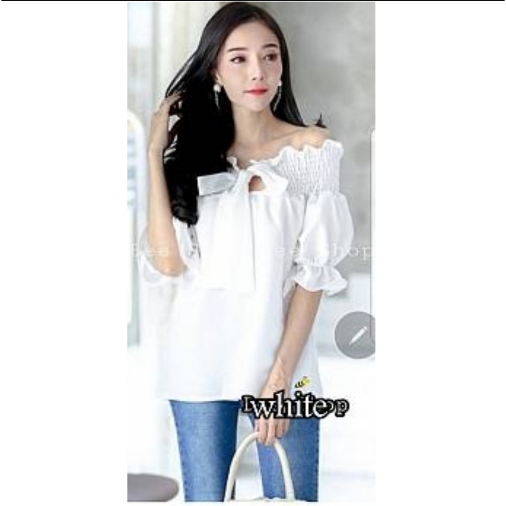 +[HNFK] Blouse Wanita / BlouseSabrina / Baju Atasan Korea / Blouse Wanita Terbaru / Atasan Korea