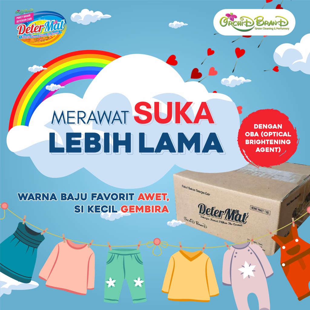 Determat | Bahan Sabun Cuci Baju - [ORIGINAL] Paket Deterjen Cair - Bahan Sabun Laundry