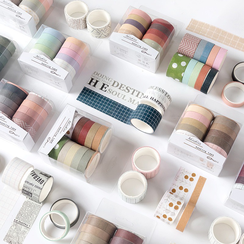 

[Artopia] Washi Tape Set 10 Rolls Deco Masking Tape DIY Journaling Bujo Isolasi Kertas