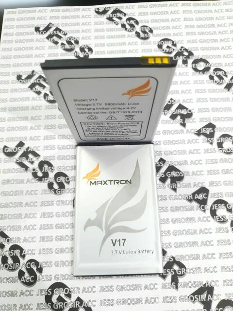 Baterai Battery Batre Original MAXTRON V17 Ukuran Panjang 9.2 cm Lebar 5.8 cm