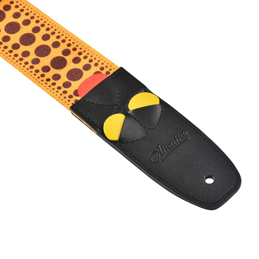 Amumu PC13P-YL Strap Gitar Yellow motif Polka Dots with Pick Holder