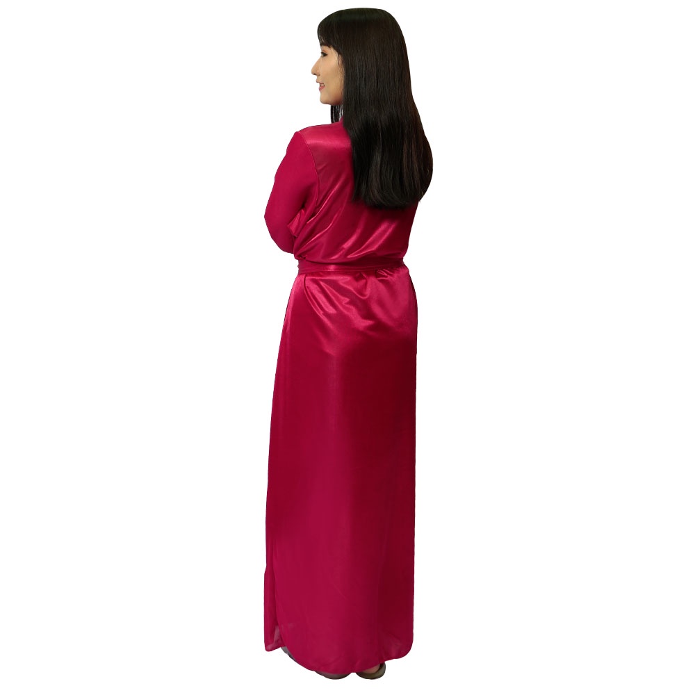 FOLVA kimono baju tidur satin 1347MKIM maroon all size