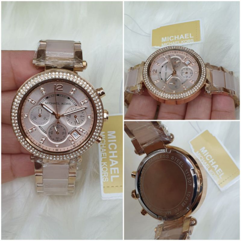 JAM TANGAN MICHAEL KORSS MK- 5896 STAINLESS KOMBI FIBER RING MATA