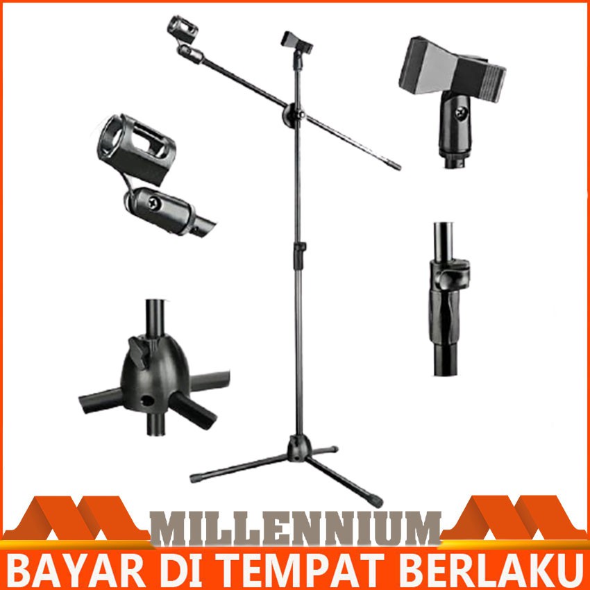 Stand Mic Berdiri Tripod Stand Microphone Bisa Tinggi Pendek