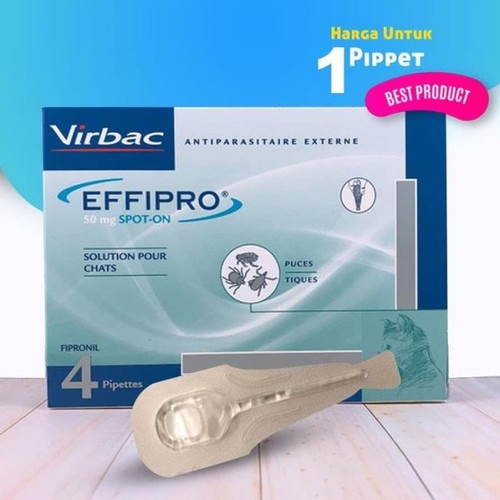 Virbac Effipro Cat 50MG Spot On Obat Kutu Kucing 1 Ampul/Pipet Anti Flea &amp; Tick