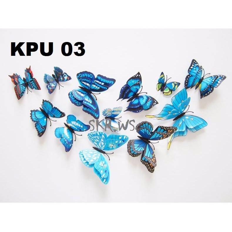 Stiker dinding WALLSTICKER KUPU 3D / HIASAN DINDING KUPU 2 LAYER