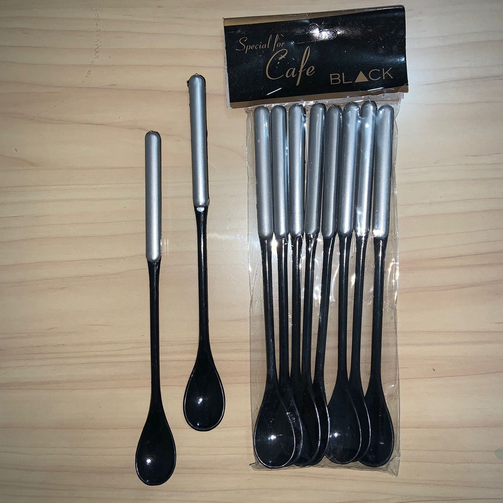 Sendok Kafe Set Sendok Gagang Panjang Teh Kopi Sendok Es Jus Set 8pcs Dessert Spoon Tea Cafe Sendok Bayi