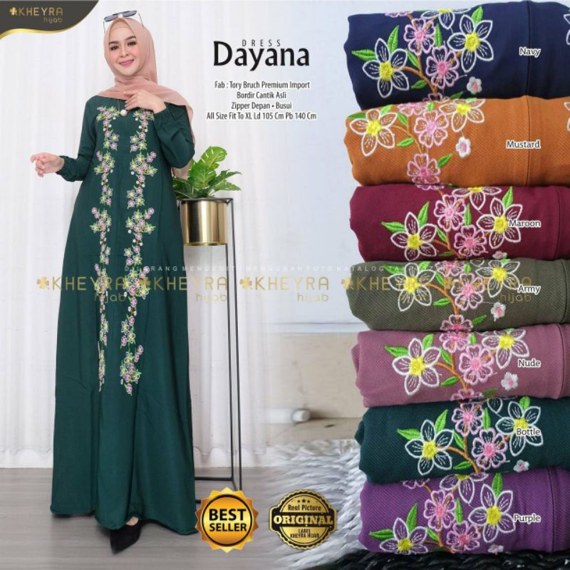 DAYANA DRESS BY KHEYRA HIJAB / GAMIS BORDIR PREMIUM