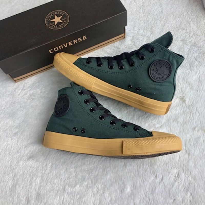 Sepatu Converse All Star CT High Warna Hijau Army Gumb