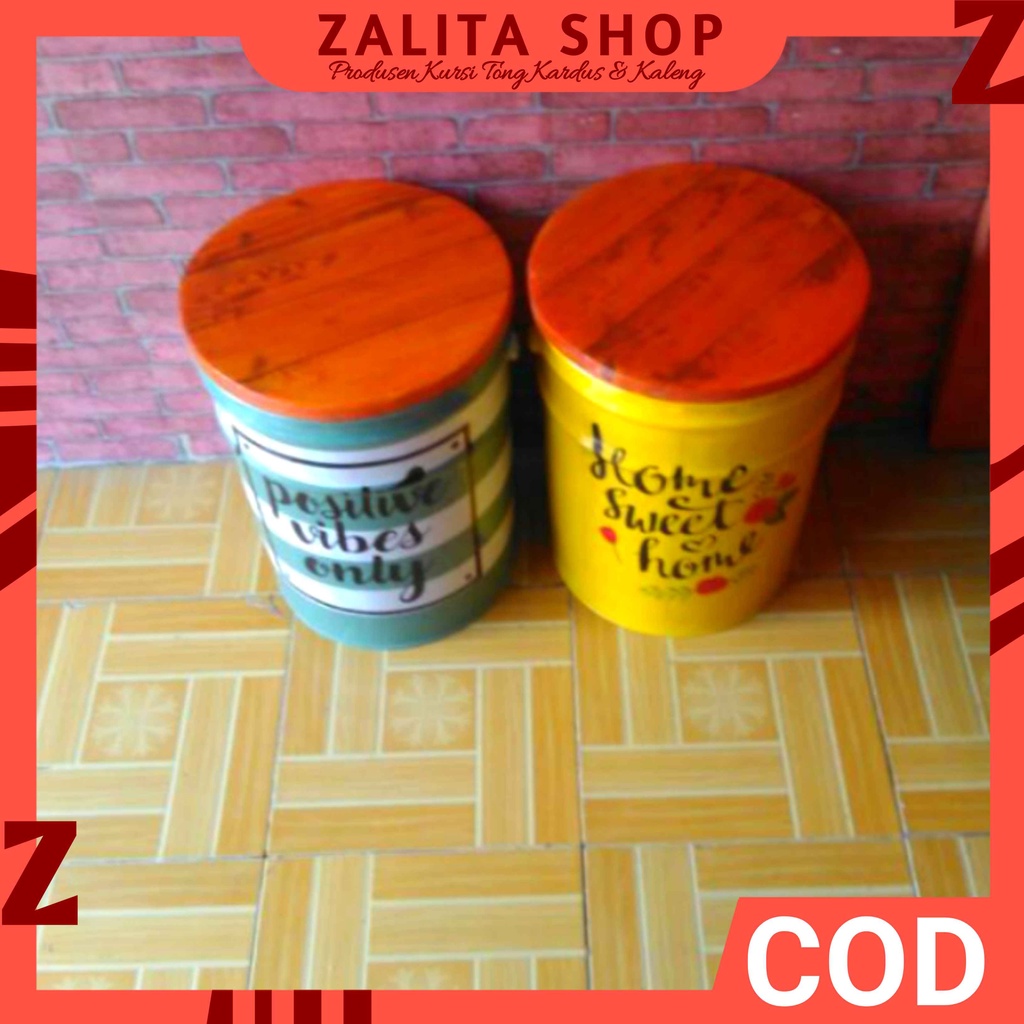 Kursi tong 2pcs/Set kursi teras/kursi unik/kursi tong/kursi drum/kursi kaleng