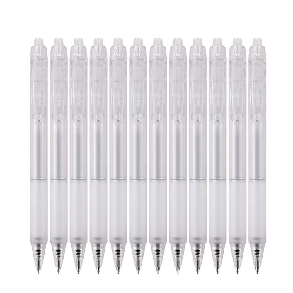 Timekey Deli Pulpen Gel 0.5mm Warna Hitam Bisa Ditarik Untuk Stationery Sekolah / Kantor / Hadiah H4X2