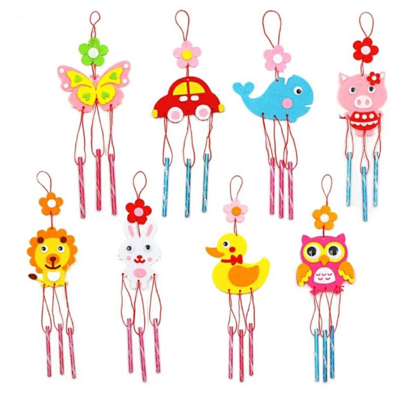 Mainan edukasi anak DIY lonceng angin flanel gantungan genta angin wind chime chimes / kerajinan tan