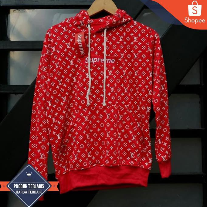 harga hoodie supreme x lv
