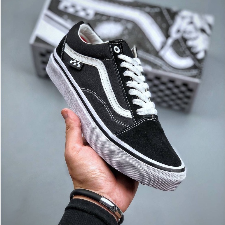 VANS OLD SKOOL PRO SKATEBOARDING BLACK WHITE Original BNIB Full Tag Barcode Bahan Leather Kulit Sued