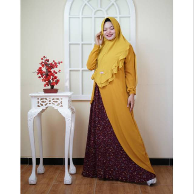 Gamis AYUNDA MUSTARD ori by SA Fashion