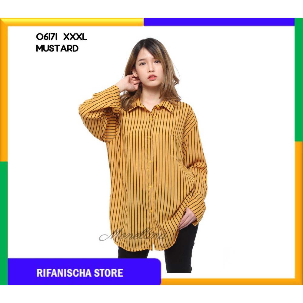 Rf 06171 Baju Blouse Atasan XXXL Jumbo Murah Wanita Kekinian (MF)