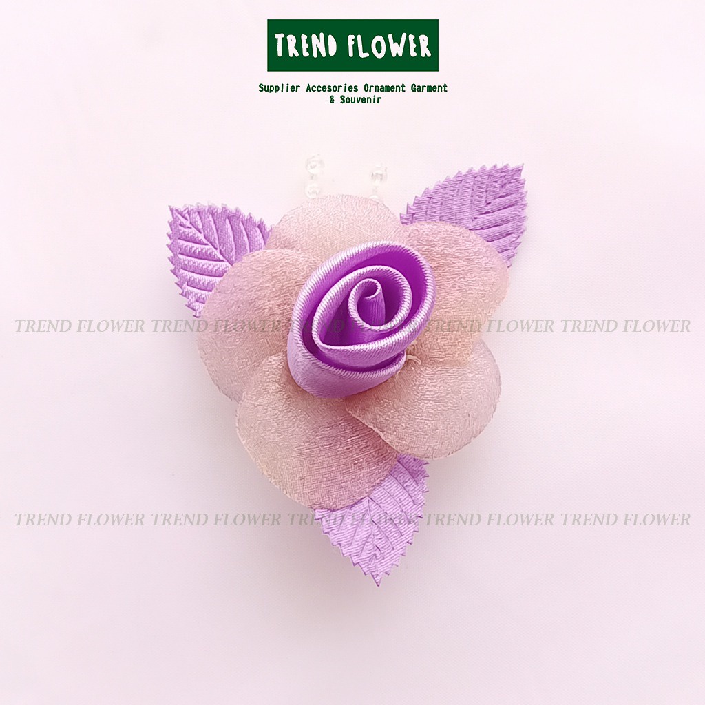 BUNGA KAIN UNGU DAUN KECIL aksesoris Hiasan seserahan hampers souvenir pernikahan parcel murah bunga