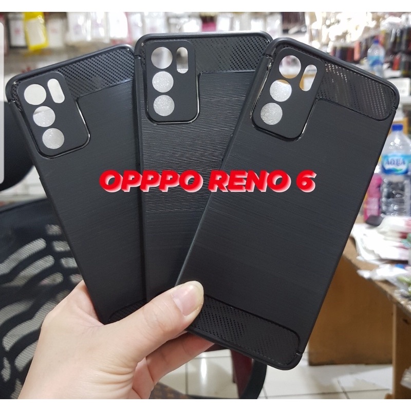 OPPO RENO 6 5G - SOFCASE IPAKY KARBON OPPO RENO 6 5G CASE BLACK ONLY