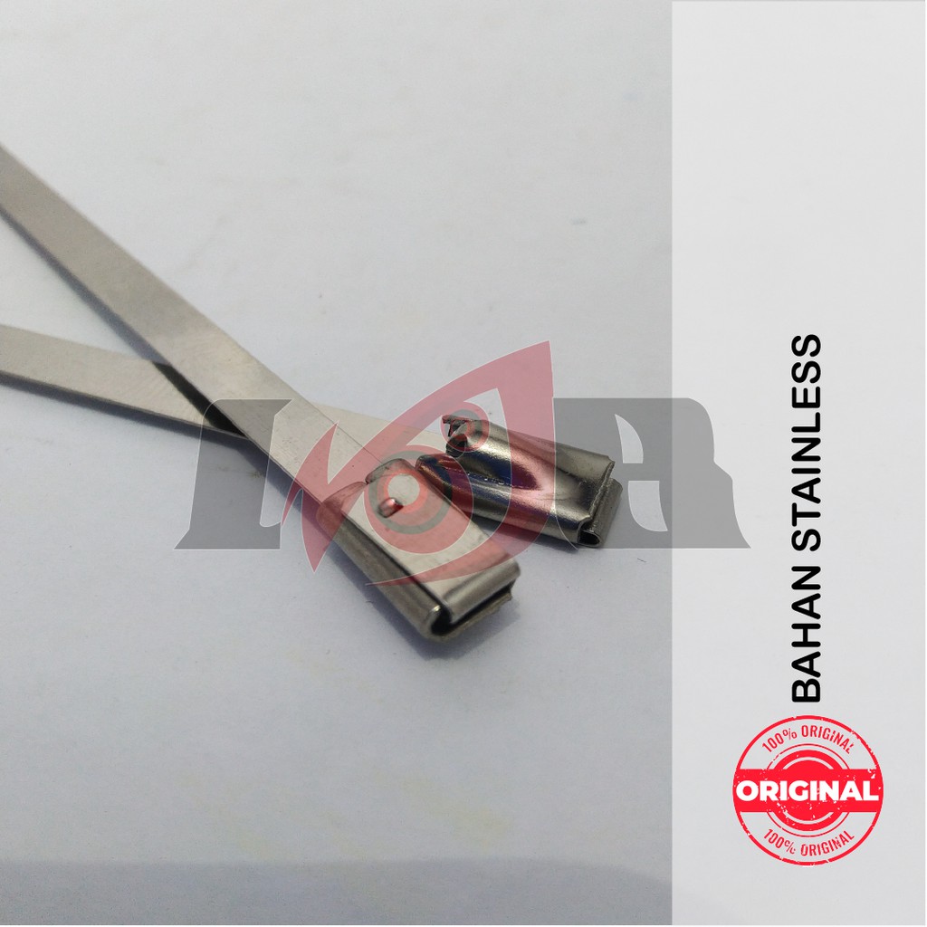 20cm Tali Ripet Besi Knalpot Klem Stainless Exhaust Wrap Kabel Ties Cable Kleman Rivet